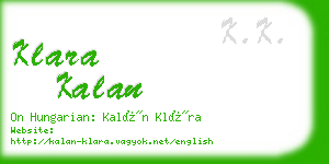 klara kalan business card